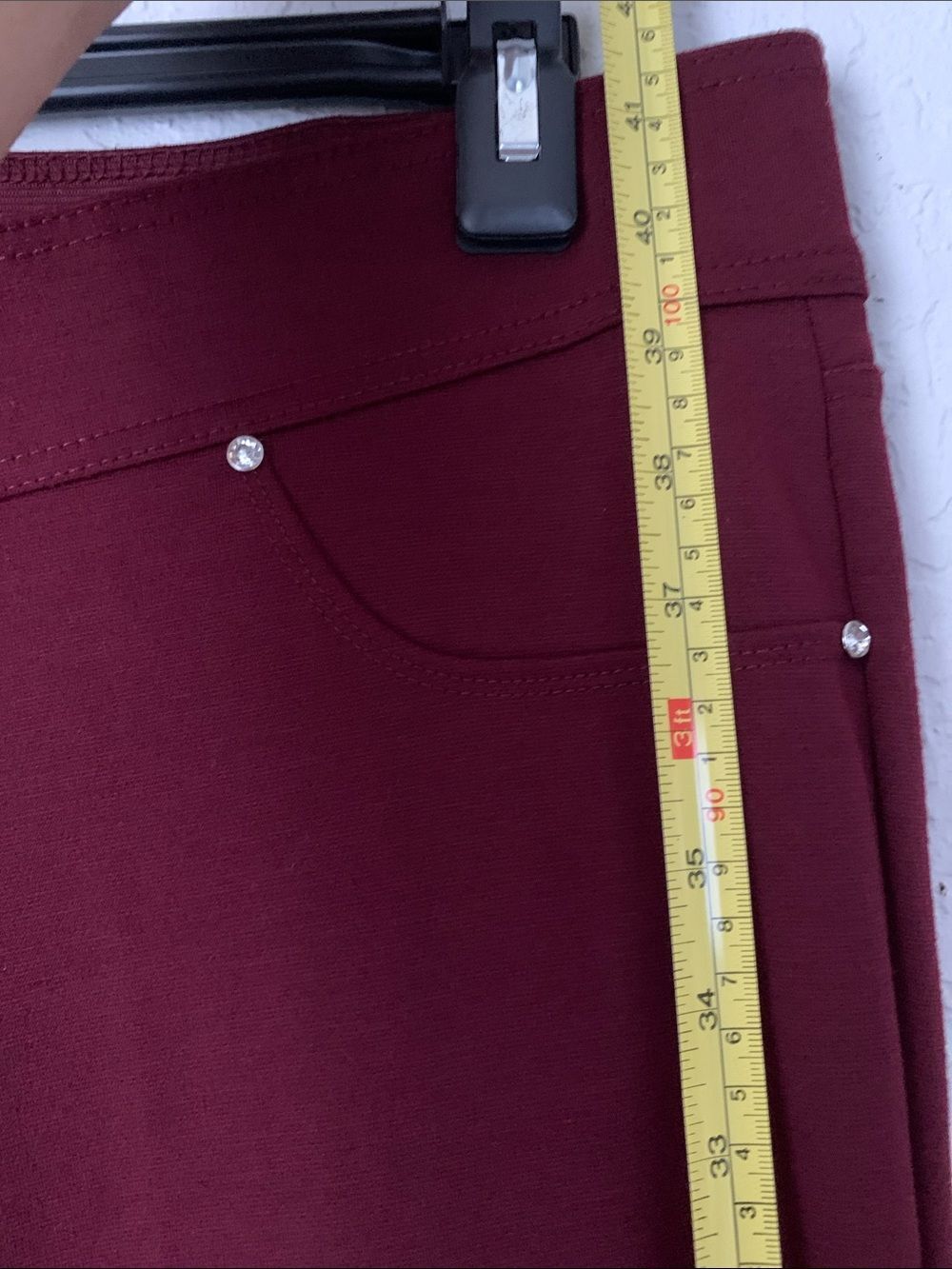 Rebecca Malone Women's Pull-On Straight Leg Pants in Burgundy Size XL - Picture 6 of 8